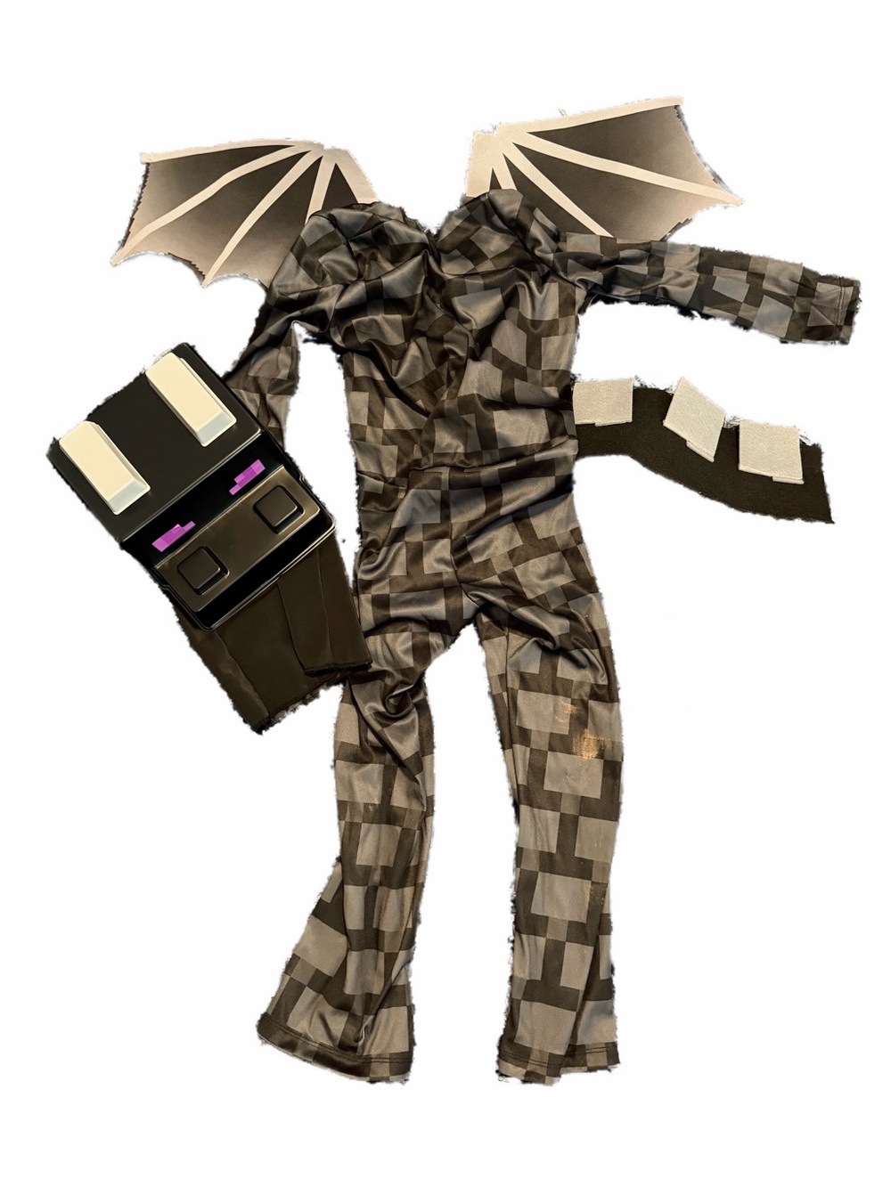 Minecraft Ender Dragon Kids Halloween Costume with Wings & Headpiece